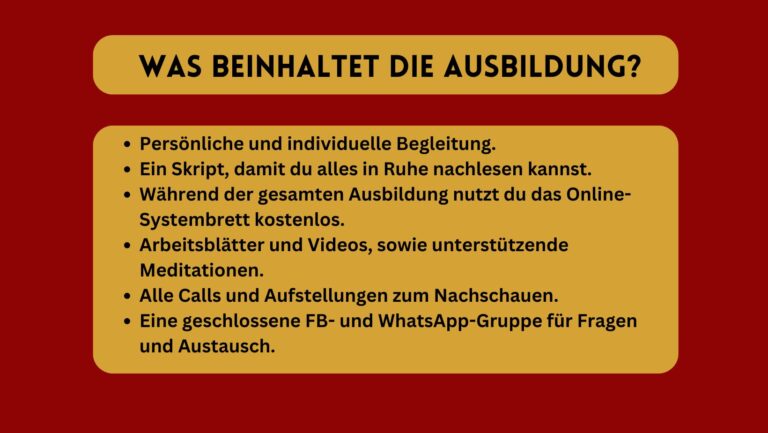 Text zum Inhalt der Ausbildung systemische Aufstellung