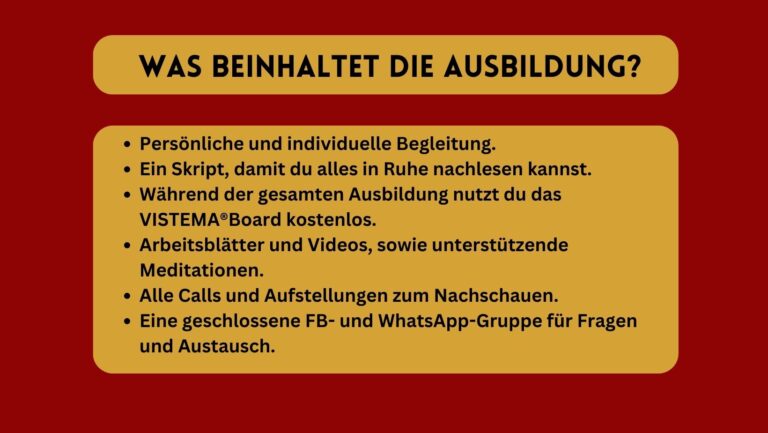Was genau beinhaltet die Ausbildung?